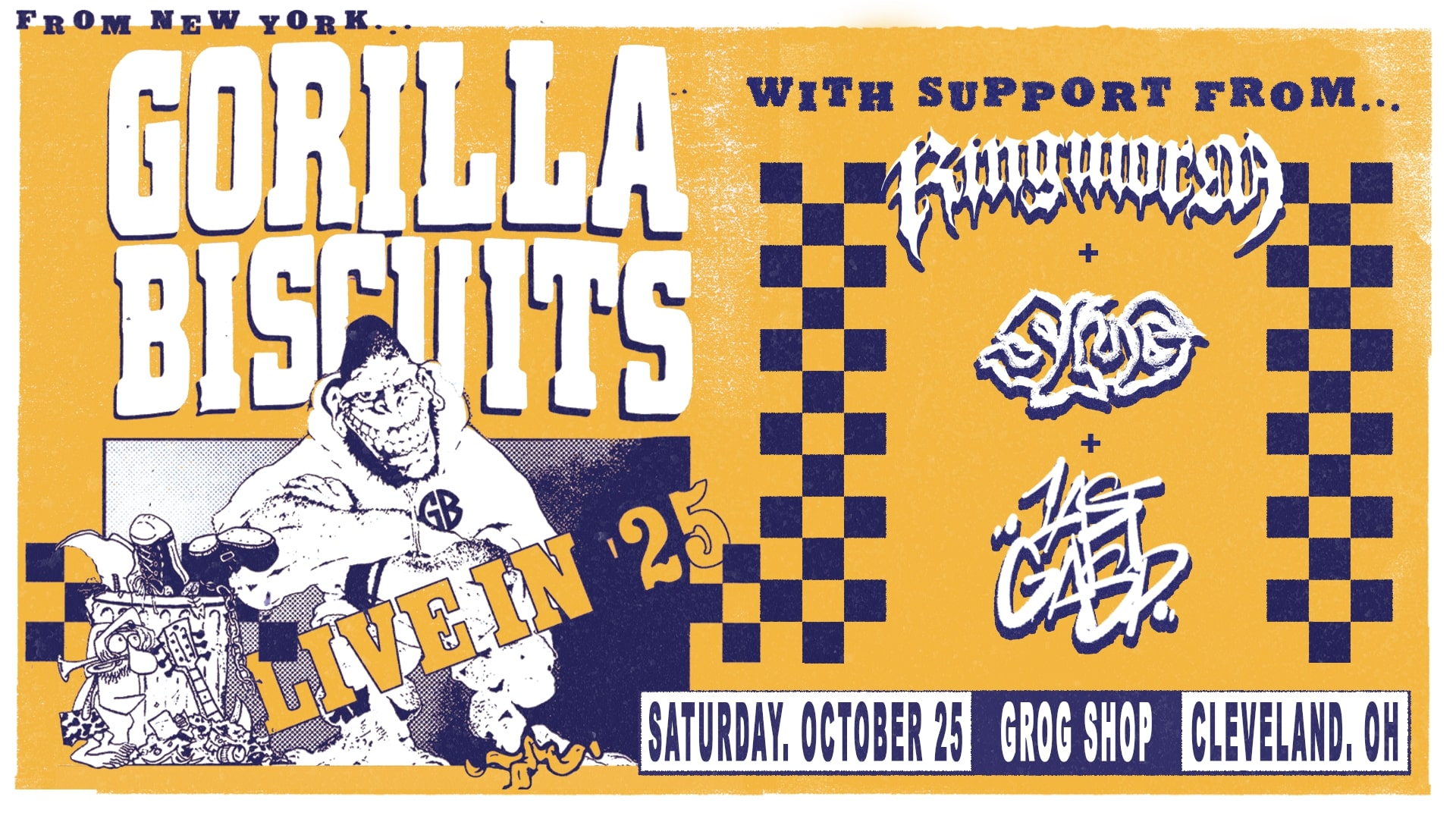 GORILLA BISCUITS w/ RINGWORM, SLUG, LAST GASP at Grog Shop