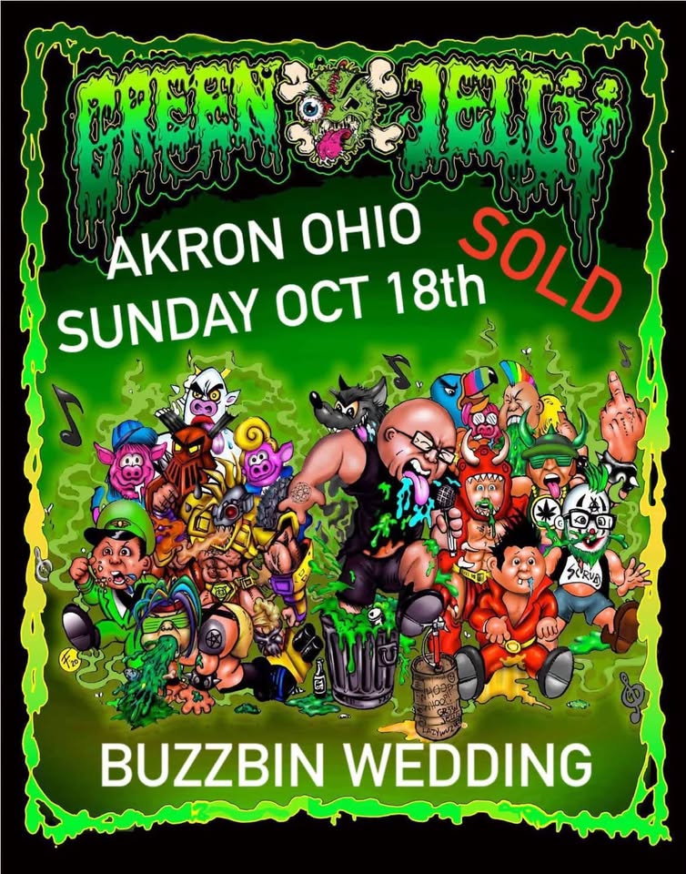 GREEN JELLY BUZZBIN WEDDING PARTY !