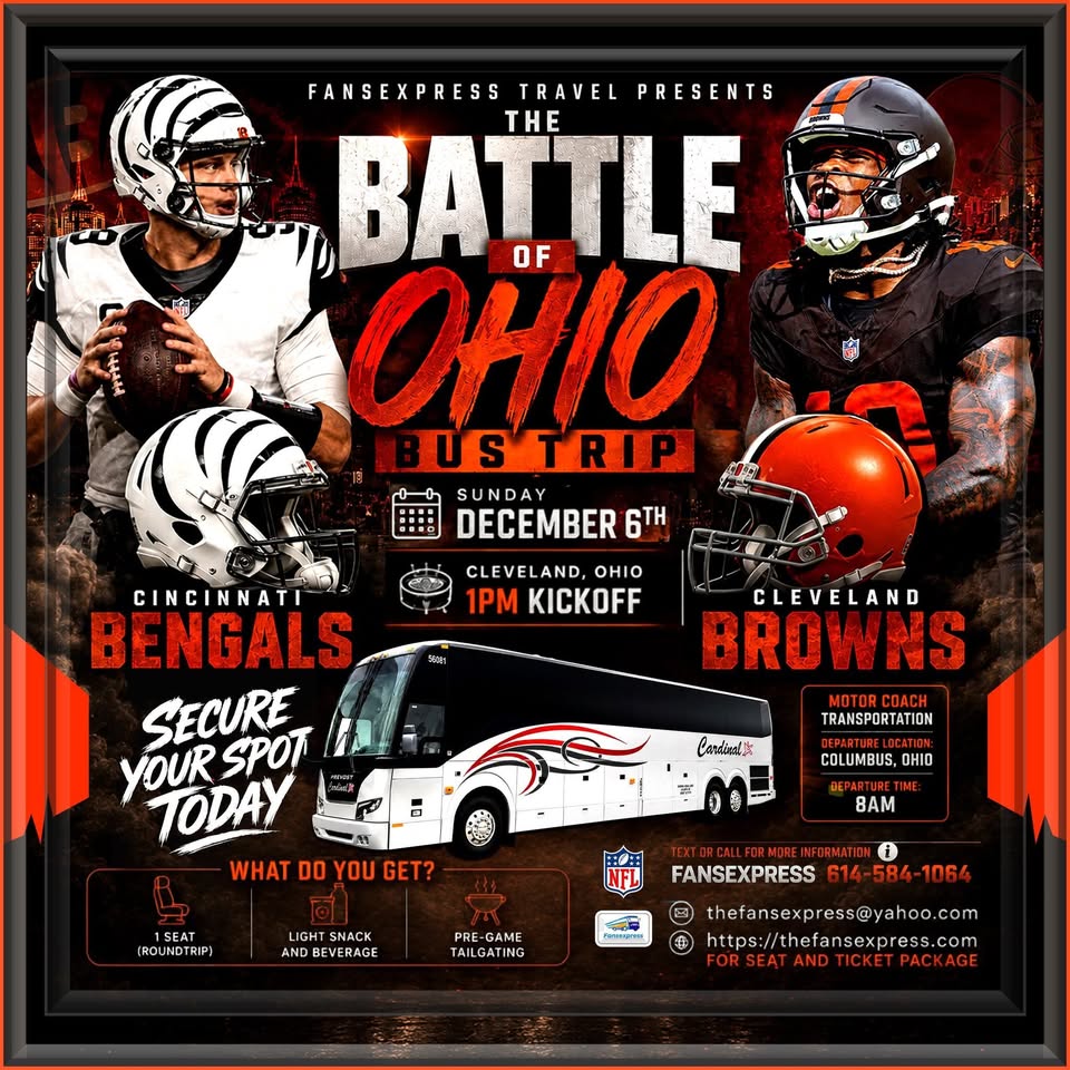 The Battle of Ohio Bus Trip Cleveland Browns vs Cincinnati Bengals