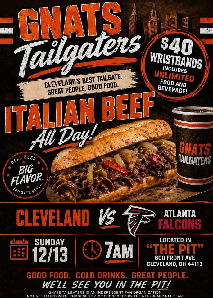 GNATS Italian Beef Sandwiches Tailgates vs the Falcons